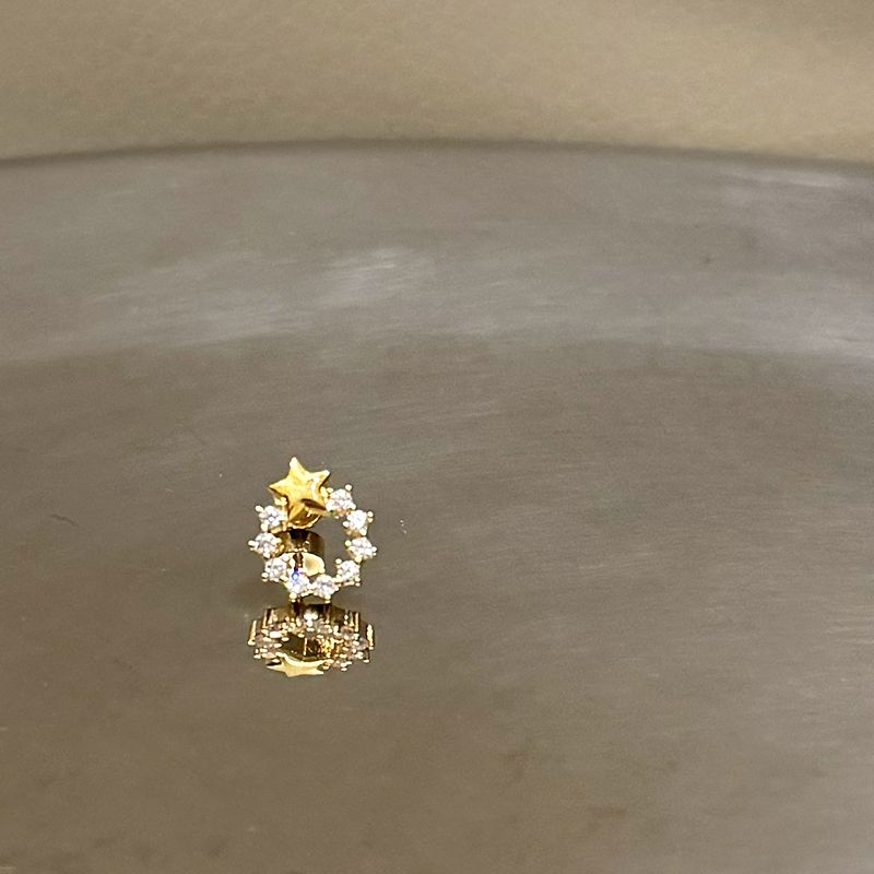 

Магазин Ringring Медицинская титановая сталь Плоские серьги-гвоздики для козелка Golden Star Circle 1