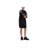 Adidas Originals Trefoil Logo Striped Print Straight-Leg Sports Long Sleeve Dress Women dresses Black HT3773