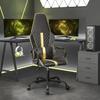 Gaming Chair In Black and Gold Synthetic Leather