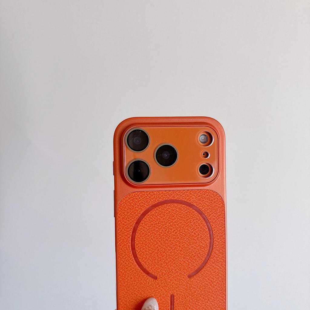 Magnetische Schutzhülle mit Litschi-Muster für iPhone 16 & 17 Pro Max