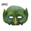 Breathable Reptile Roleplay Mask Halloween Green Lizard Mask, Realistic Textured Half-Face Mask,PU Foam Half Face Costume Accessory, for Parties