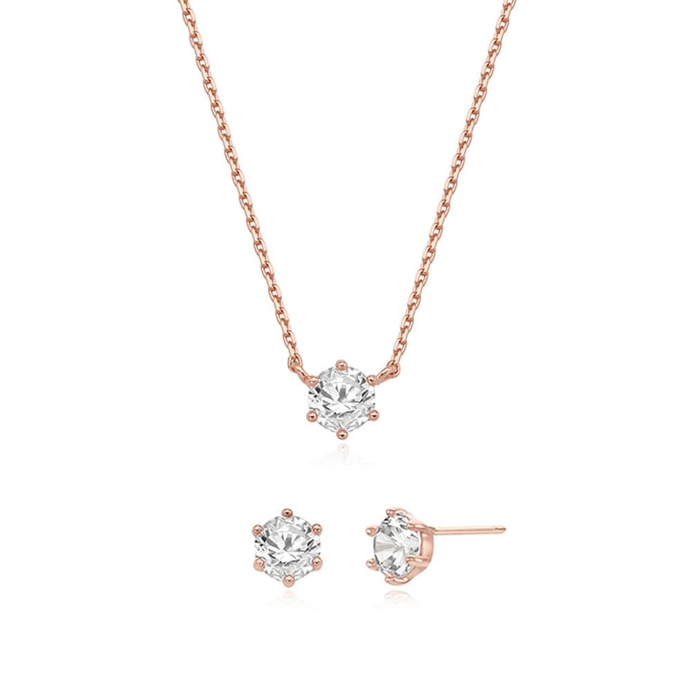 [Stonehenge] Silver Earrings and Necklace Sc1340