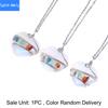 Natural stone crystal heart-shaped winding colorful gravel pendant necklace personalized fashion jewelry