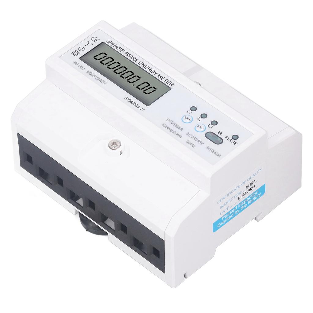 3 Phase 4 Wire Electronic Energy Meter 35mm DIN Rail Mount Digital Electric Meter 220V Or 380V 10 to 40A