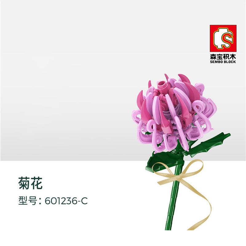 Sembo Blocks MOC Beautiful Flower Bouquet Roses Tulips Model Building Bricks Kids Present Valentine's Day Birthday Girls Gift