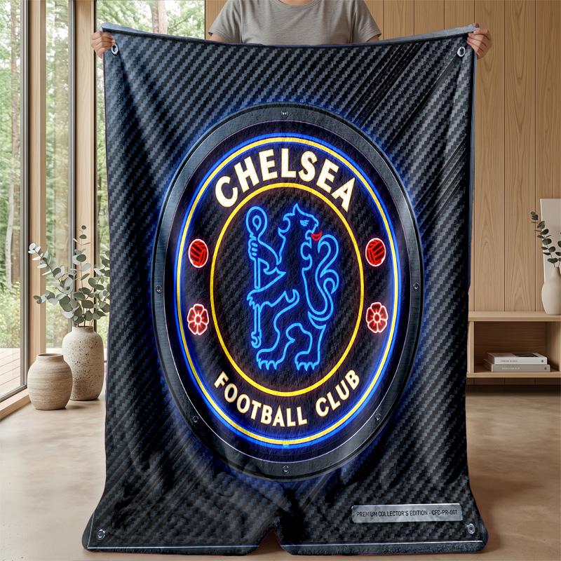 Chelsea FC Theme blanket Soft Flannel Blanket Plush Throw Blanket Cozy Sofa Bed Blanket for Home Decor