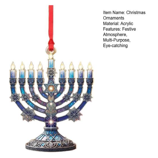 קישוט אקרילי לרכב קישוט מנורה חגיגי לתצוגות חג יהודיות ציוד למסיבות פנימיות חיצוניות לחגיגה ביתית