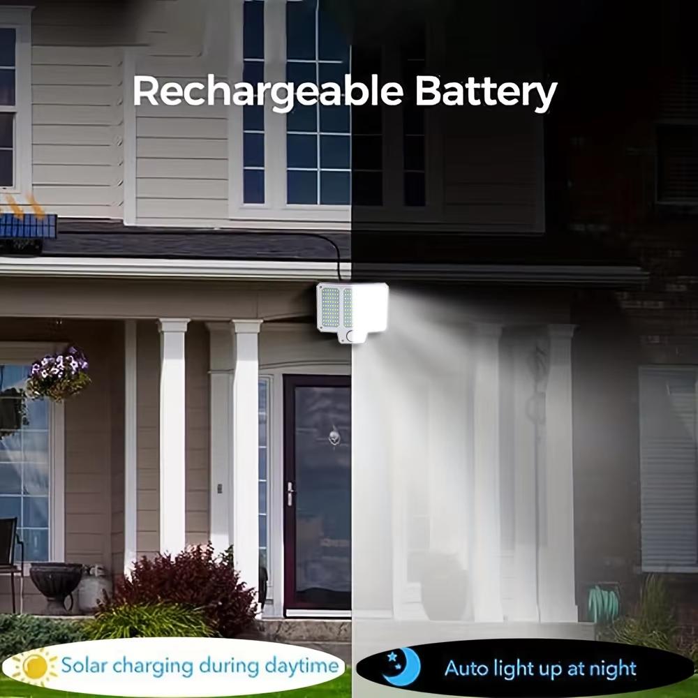 Outdoor Split Solar Lamp 210LED Wall Light with Motion Sensor 3 Modes Floodlight Remote Control for Patio Garage Wall Lamps