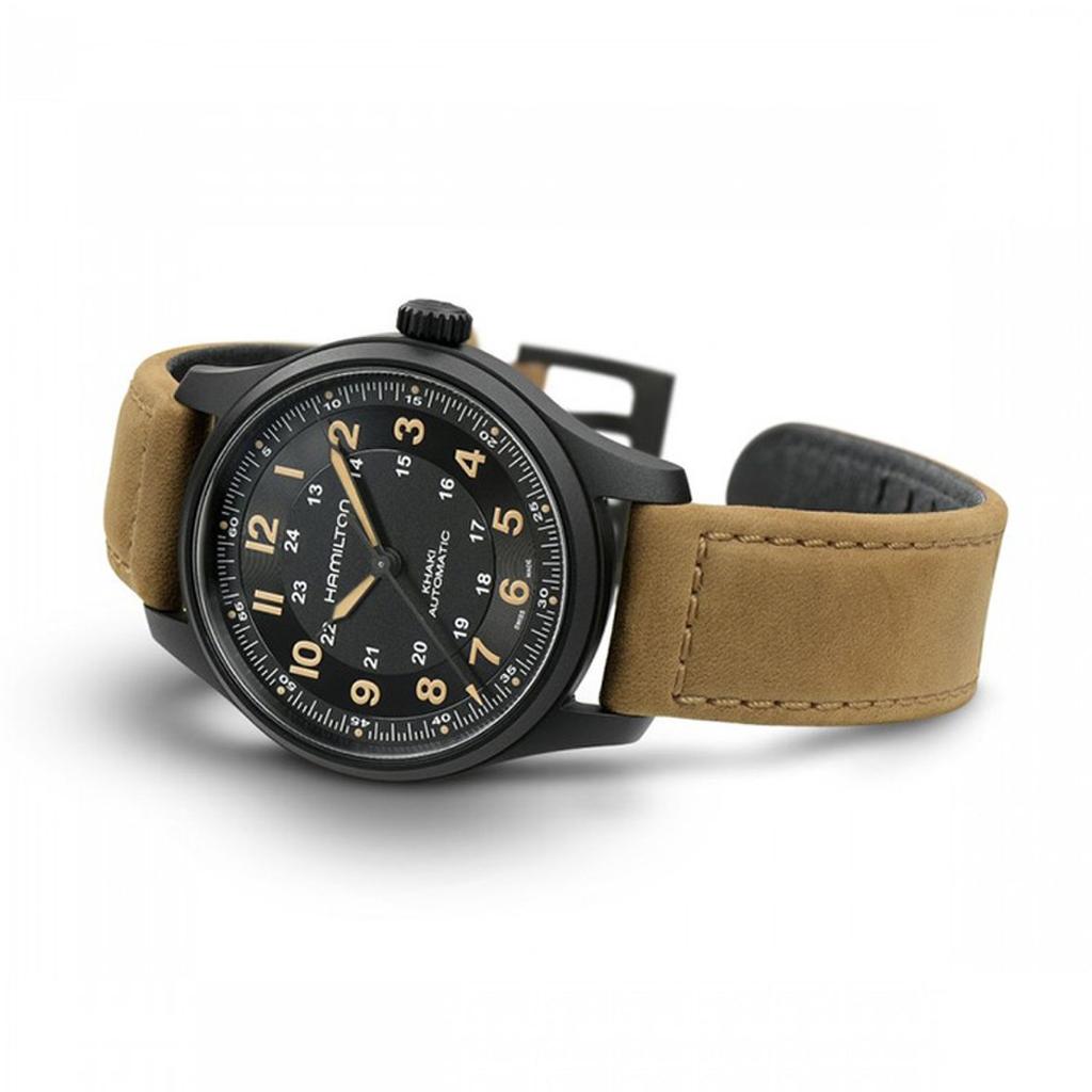 [Hamilton] H70665533 Khaki Field Titanium Auto 42mm Black PVD Brown Leather Men's Watch