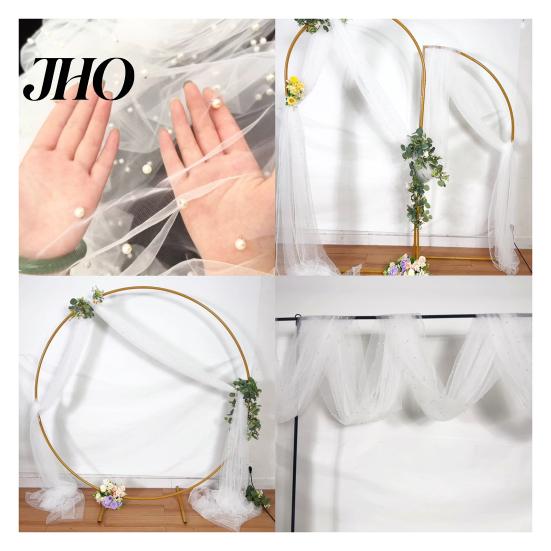 Table Runner for Home Faux Pearl Gauze Boho Sheer Tulle Fabric Party Decoration Wedding Bridal Shower Birthday Dining Decor Festive