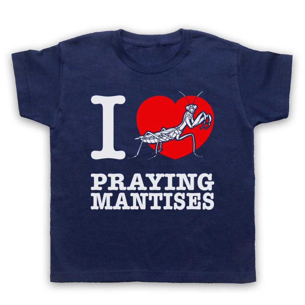 I Love Praying Mantises Animal Rights Lover Insect Kids Childs T-Shirt 2XL