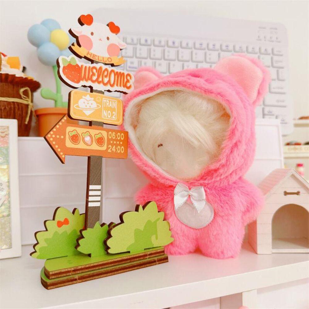 10cm Doll Clothes Multicolor Hairy One-piece Garment Cartoon Animal Jumpsuits  Stuffed Cotton Doll