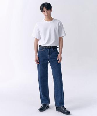 Straight Denim Pants [Medium Indigo]