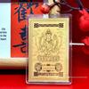 Pure Gold Eight Guardian Deities Buddha Amulet Sticker - Golden Mobile Phone Protection Gift