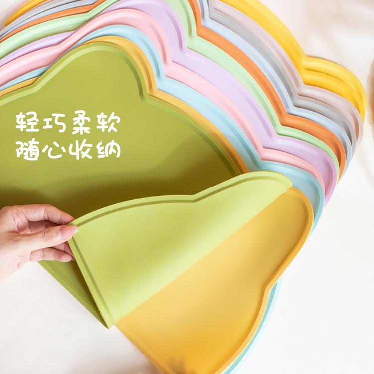 Silicone baby anti-spill placemat Cat type placemat Children's placemat Non-slip moisture-proof and easy to clean Children's placemat