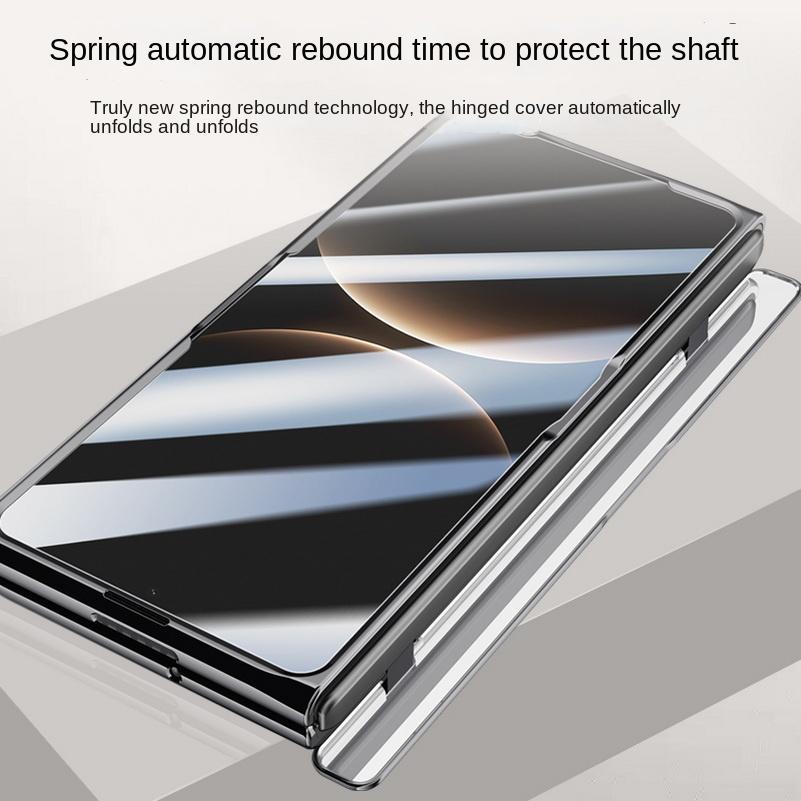 Electroplate Spring Hinged Plain Leather Tempered Glass Protect Case For Huawei Mate X7 HUAWEI MATE X7 All-inclusive Cover