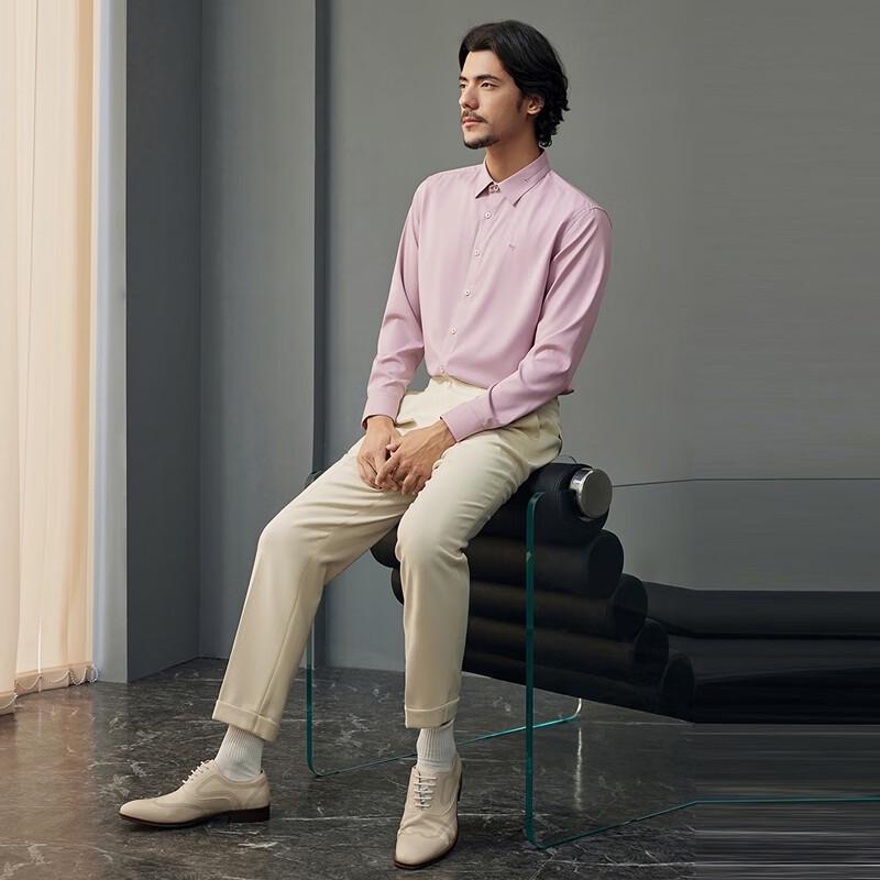 Septwolves Men's Wedding Series Embroidered Long-Sleeve Shirt