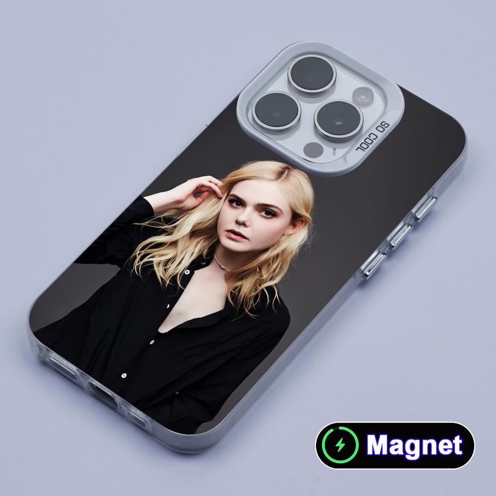 Elle Fanning White Translucent MagSafe Mobile Phone Case for iPhone 17 16 15 14 13 12 11 X XR XS Air Pro Max Plus Cover