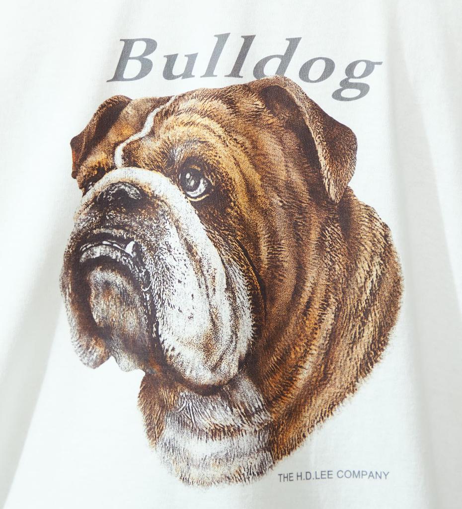 Lee Bulldog Print White Men's T-Shirt,