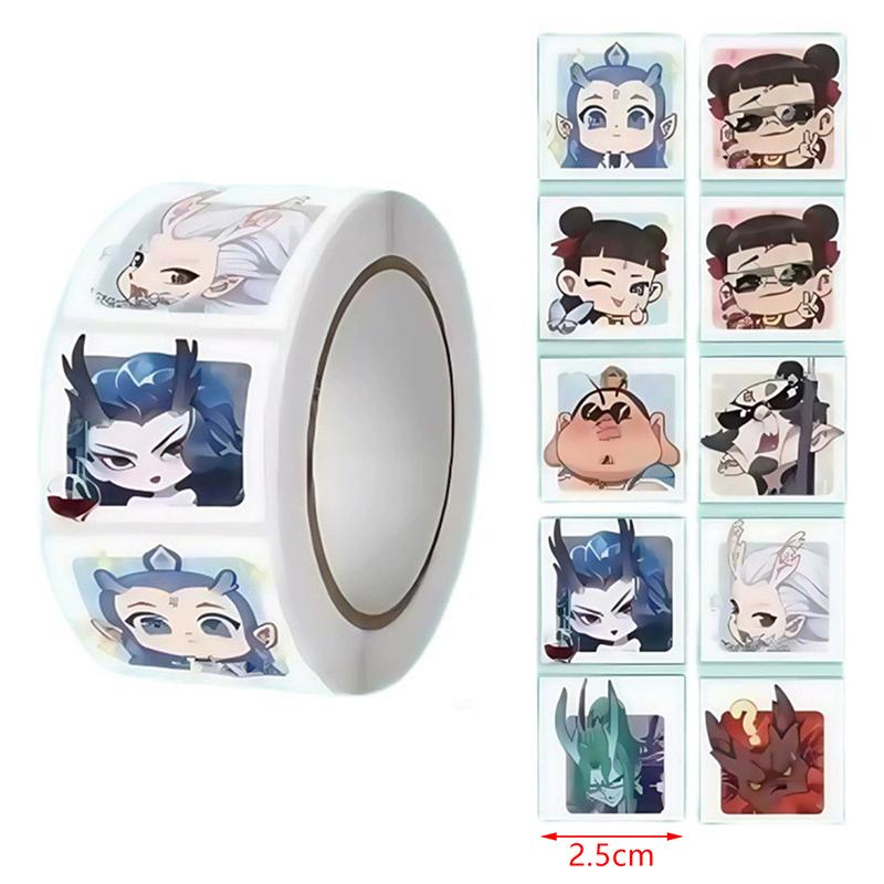 500Pcs Anime Movie Nezha Stickers Diy Scrapbook Phone Reward Seal Label Wall Sticker Kid Toy