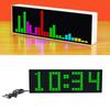 LED Music Spectrum Display 8 Brightness Modes USB Powered Electronic Clock 3 Alarm Clocks Voice or Line Controlled for Home