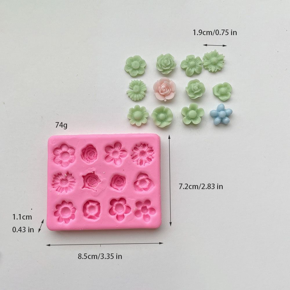 Heat Resistant Pink Flower Fondant Molds Silicone DIY Chocolate Decoration Moulds Flower Shape baking mold Resin