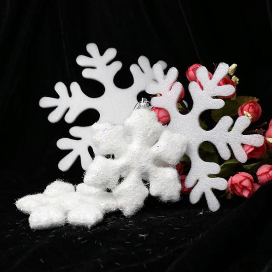 1 Set Christmas Snowflake Foam White Color Increase Atmosphere Xmas Tree Hanging Pendant Home Office Decor for Gift