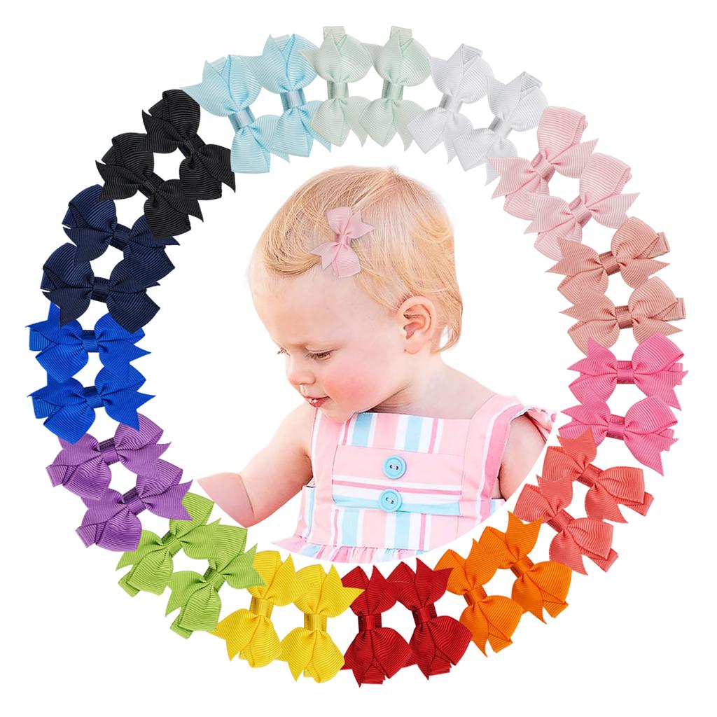 30/50 st 2" Grosgrainband MiNi Hårrosetter med Klämma för Flickor Hårnålar Boutique Barrettes Huvudbonader Söta Barn Håraccessoarer