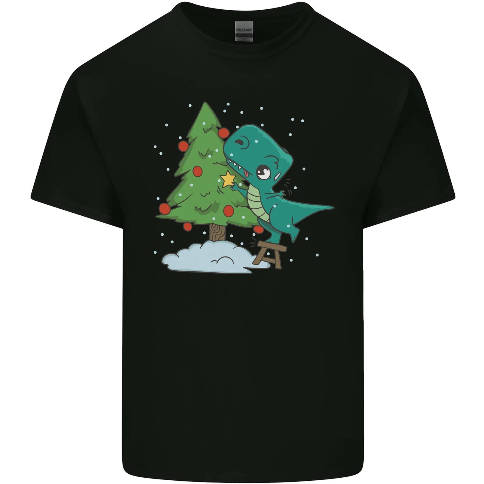 Funny T-Rex Christmas Tree Dinosaur Kids T-Shirt Childrens S