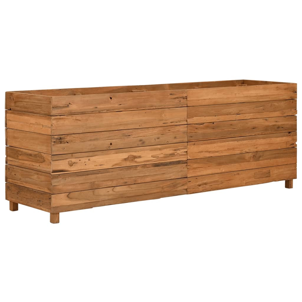 Raised Garden Bed 150 x 40 x 55 cm Reclaimed Teak Wood and Steel