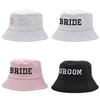 Bride Embroidered Fisherman Hat For Summer Sun Protection With Wide Brim
