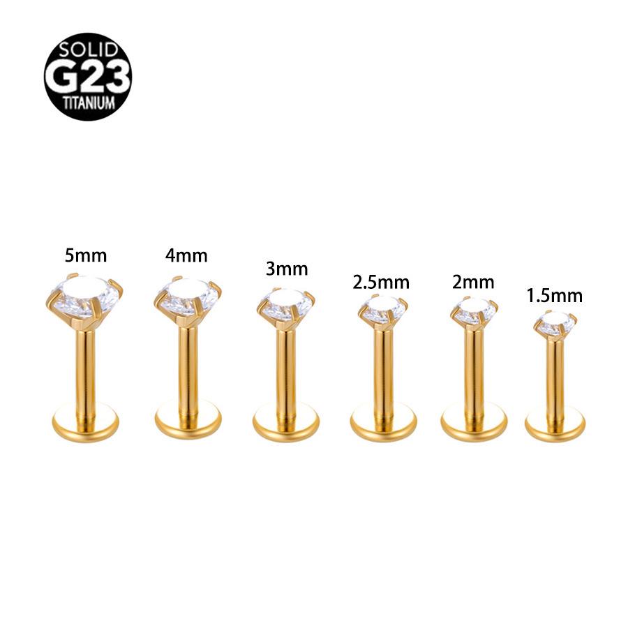 G23 Titanium Pin Claw Zirconium Barbell Set with 5A Zircon Labret Piercing Jewelry