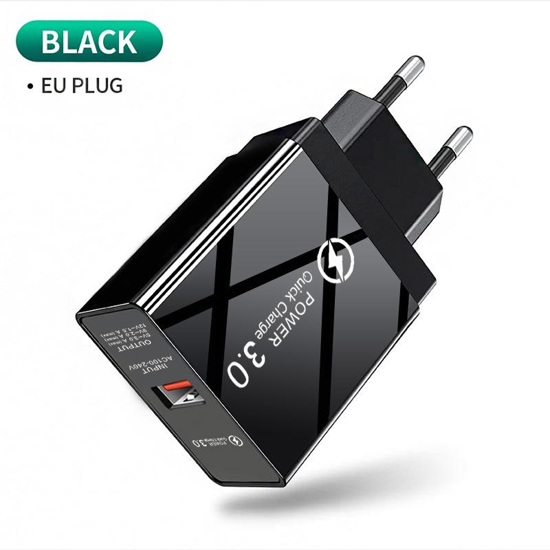 PD33W GaN QC3.0 Multi-Port Fast Charger, European Standard, 9V/12V Compatibility.