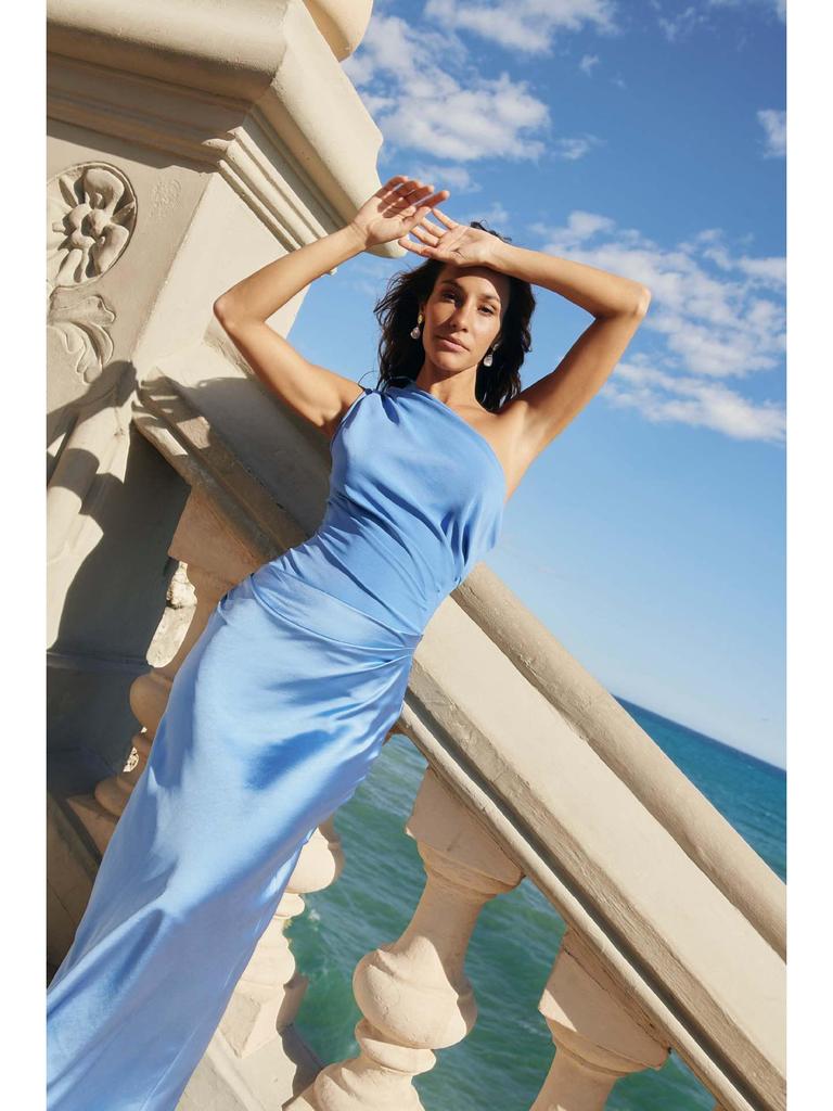 2026 Spring European & American Asymmetrical Neck Sleeveless Open Back Bodycon Dress