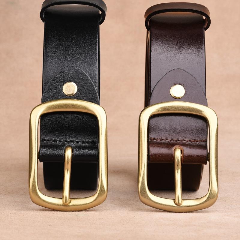 Mei Mary [first layer cowhide] men's genuine leather belt, retro copper buckle belt, easiest for match middle-aged and young pants belt