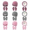 Kinderen Winter Warm Gebreide Set Pompon Muts Sjaal Handschoenen 3-Delige Set Of Enkele Muts Winddicht Oorbescherming Voor Jongens Meisjes Koud Weer Buiten
