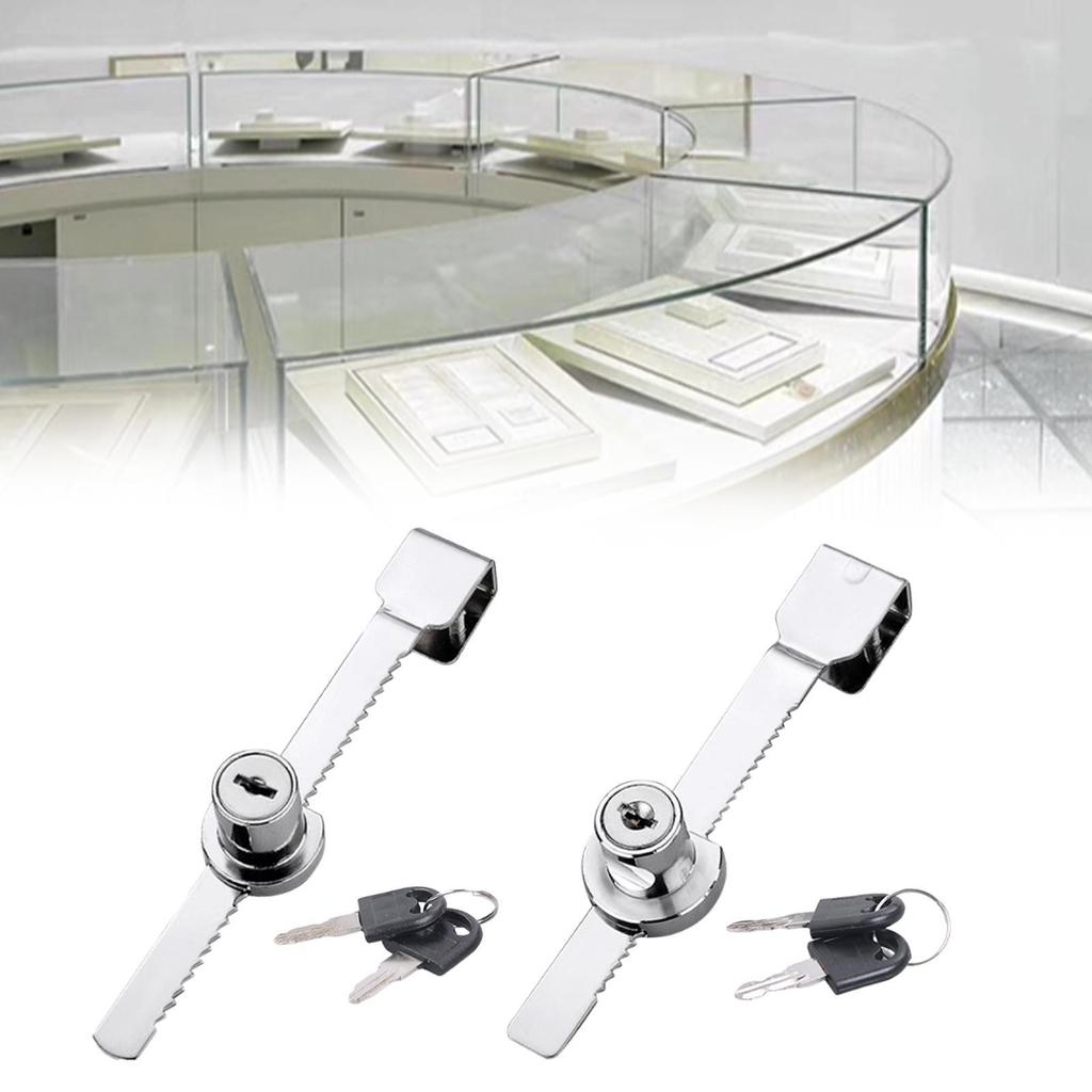 Display Case Lock with Two Spare Keys for Sliding Glass Doors in Retail and Office
