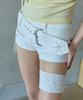 PAINETIC Studded Belt Shorts (White)