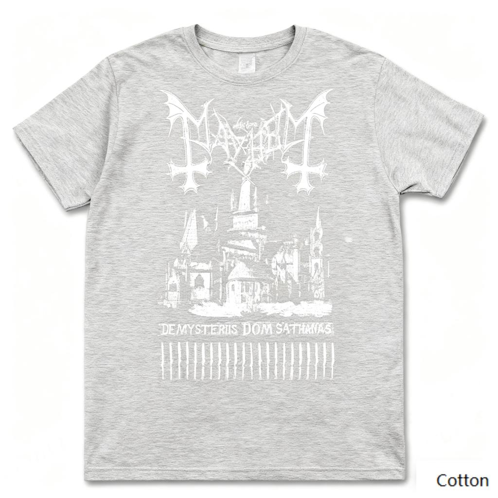 Dunkles Metall - Gothic - Themen T-Shirt mit Rundhalsausschnitt, das ein unverwechselbares dunkelgothisches Design zeigt, Marke Reine Baumwolle Streetwear