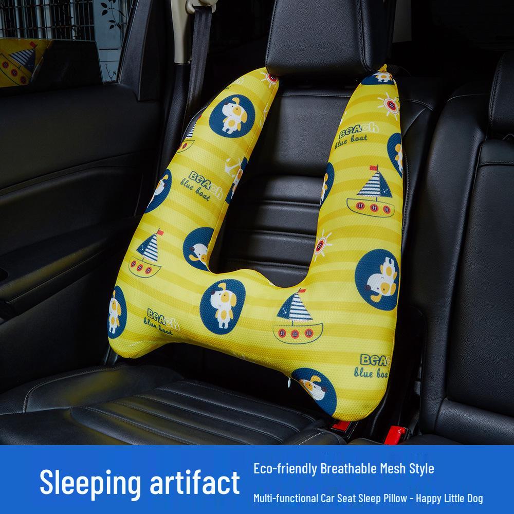 Children's Cartoon Car Headrest Neck Pillow & Lumbar Support Cushion