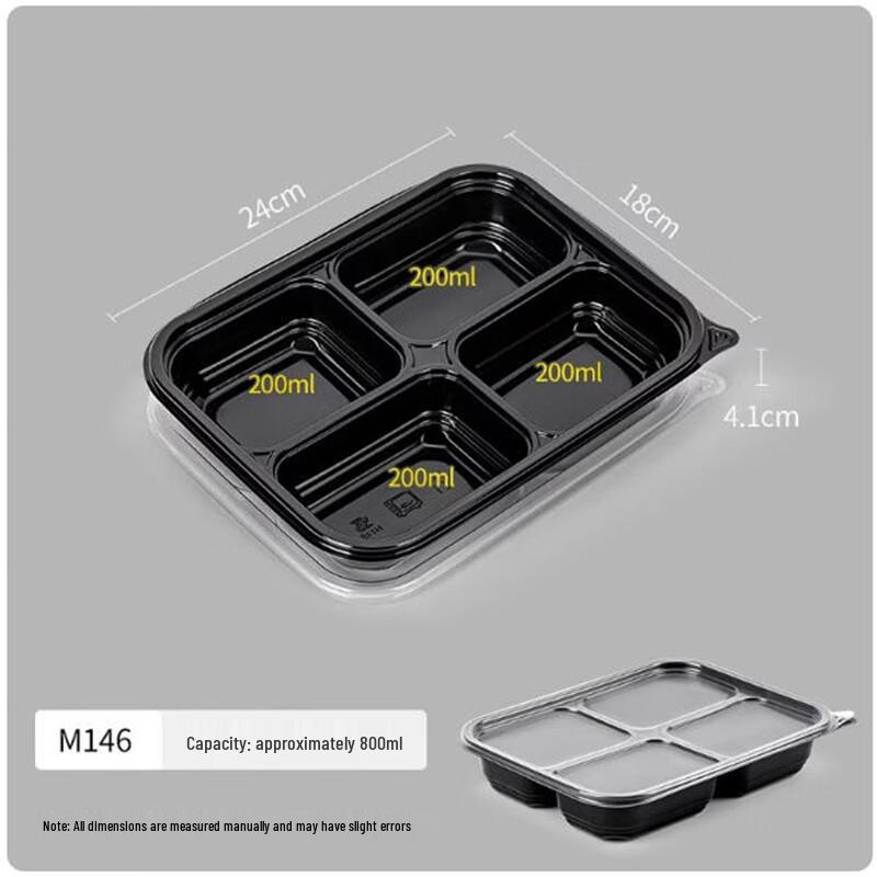 Premium Disposable 4-Compartment Meal Prep Containers