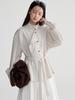 Korean Style Stand Collar Tencel Shirt - Women's Spring 2026 Waist-Tie Top