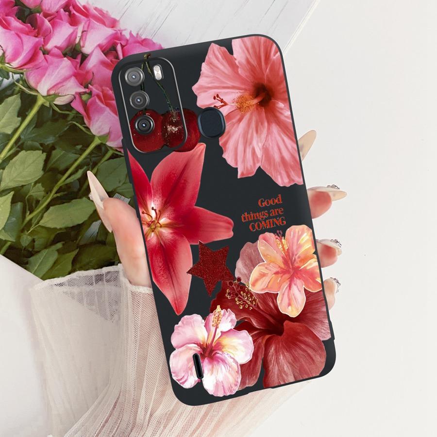 Case for Itel Vision 1 Pro Matte Soft Silicone Black butterfly  Shockproof Phone Bags For ItelS16 S 16 Vision1pro  Back Covers