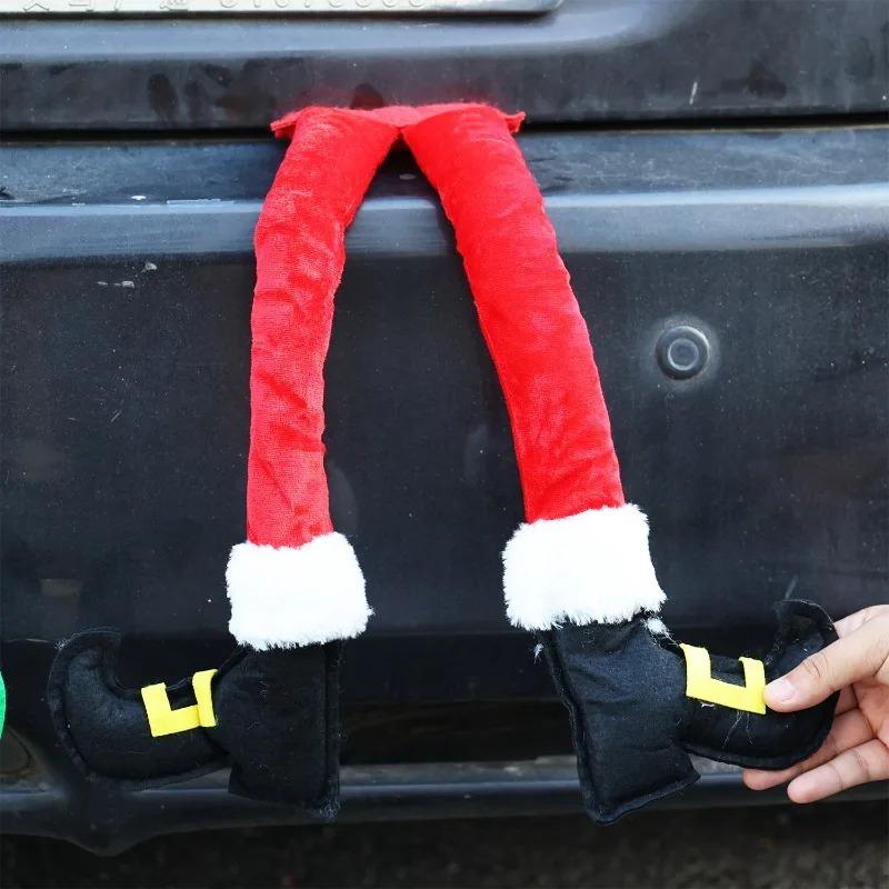 Plush Elf Doll Car Decoration Christmas Long Legs Sitting Ornament For Auto Interior Seat Dashboard Xmas Home Party Accessory