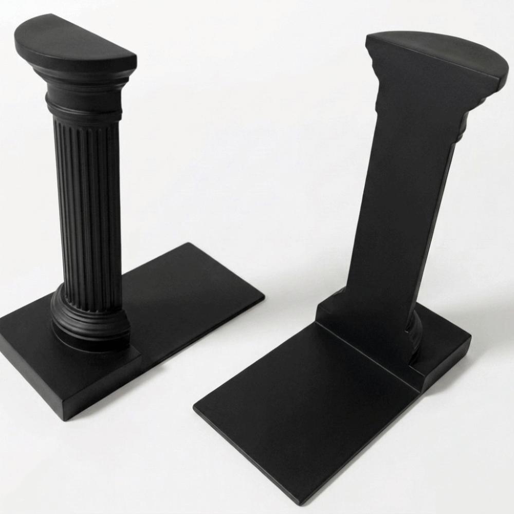 1 Pair Artistic Architecture Style Bookend 3D Printing Book Holder Bookshelf Desktop Organization