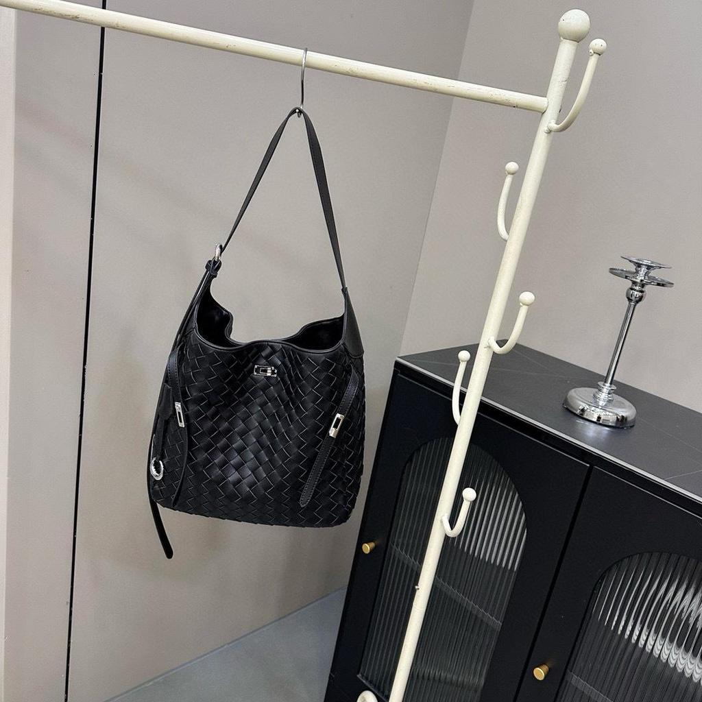 Women's Hand-Woven Soft Cowhide Tote Bag - Unique Design, Genuine Leather Shoulder/Messenger Bag