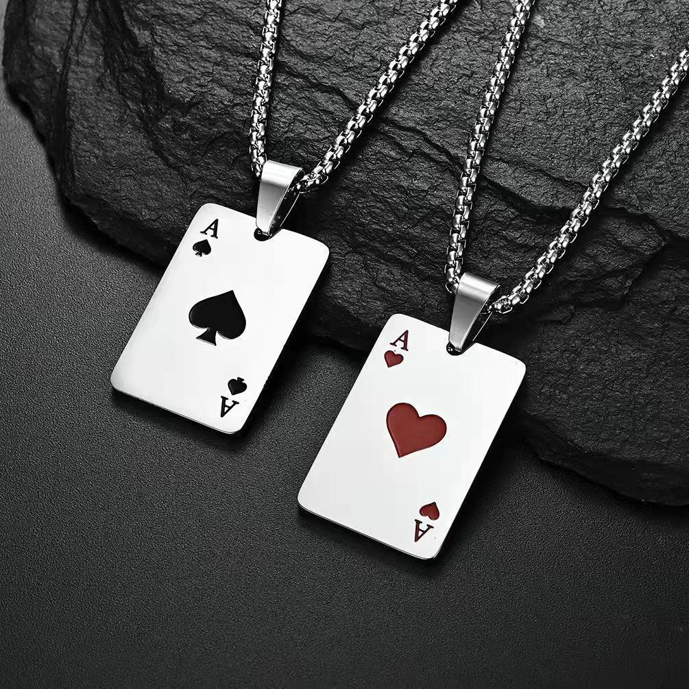 

Модное ожерелье с подвеской в ​​виде игральных карт, унисекс, Lucky Ace of Spades, подвески, колье, хип-хоп, свитер, цепочка для мальчиков и мужчин, ювелирные изделия, подарки