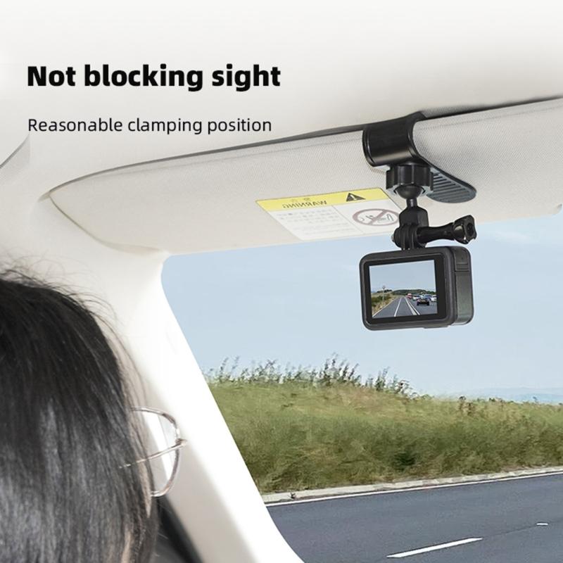 Innovative Car Sunshade Camera Mount Quick Release Clip Mounting Bracket Universal for 360 X3/Action 4 Action Cameras