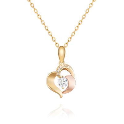 MAISON DE SHE Collana Romantica a Forma di Cuore in Oro 14K
