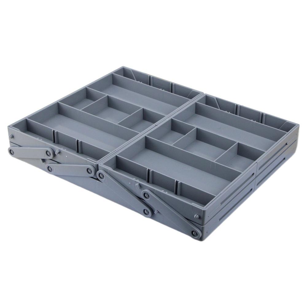 Multi Grid Drawer Organizer 2/3 Tier Flatware Storage Divider Cosmetics Utensils